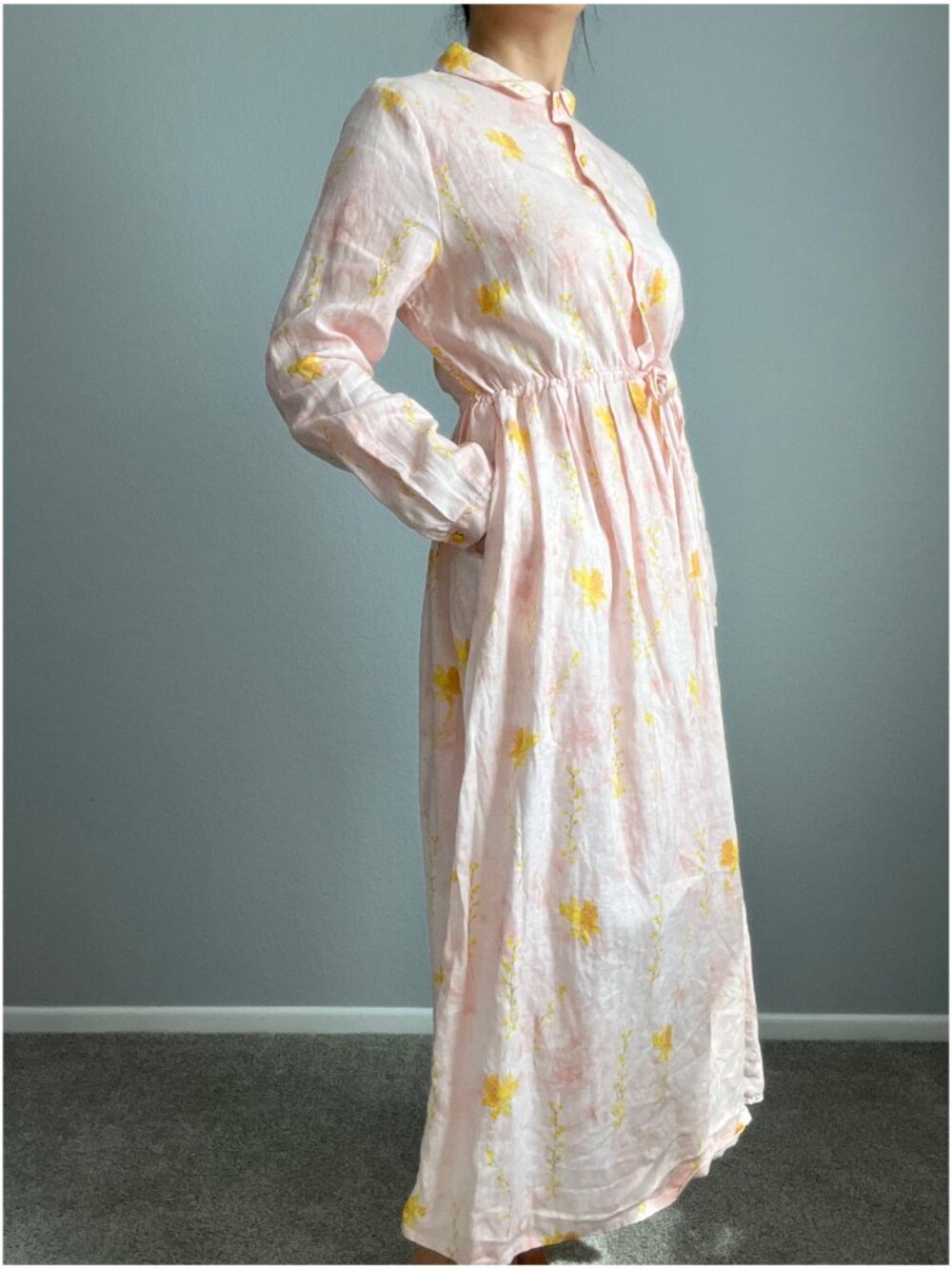 🌸 Floral Cotton Linen Maxi Dress - Picture 3 of 10